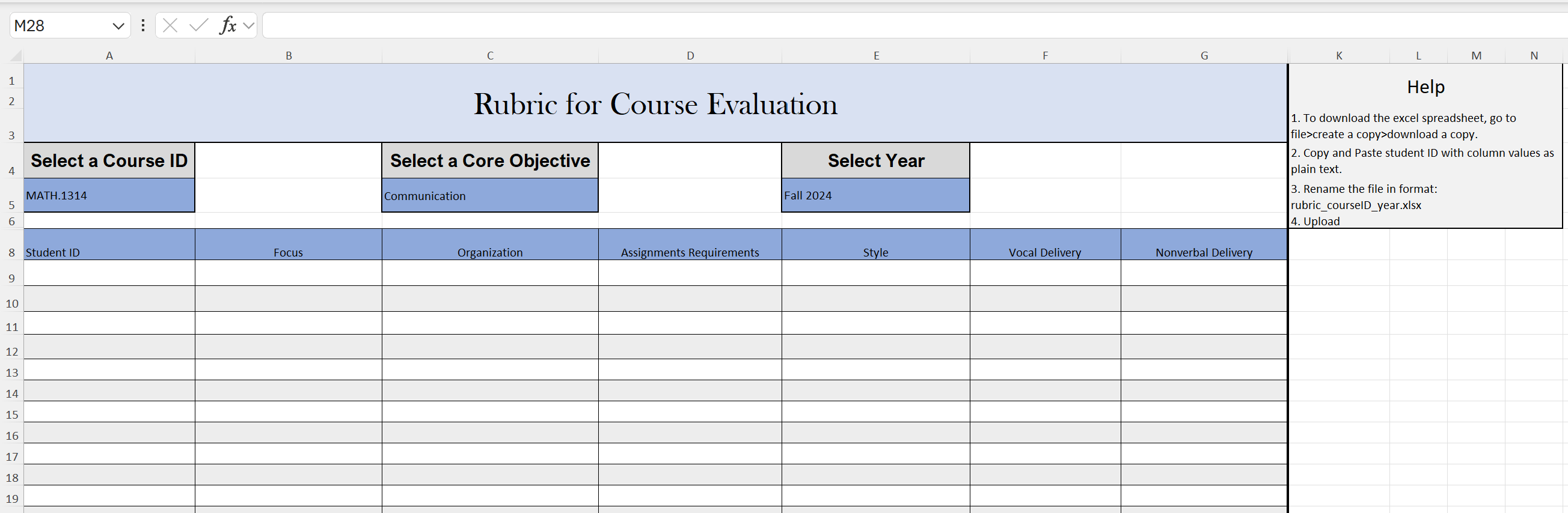Rubric Screenshot